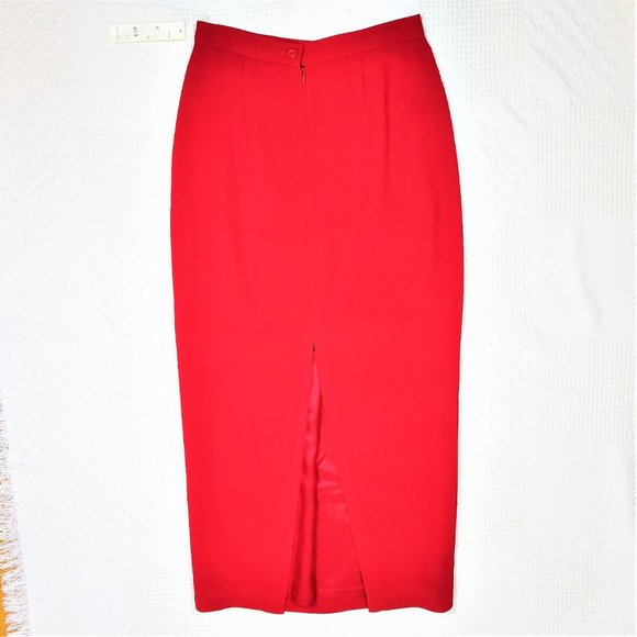 Long  Red Pencil Skirt Woman's 4 #1368 - Picture 2 of 10